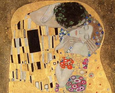 O beijo, 1907-08 óleo sobre tela detalhe de 601 de Gustav Klimt